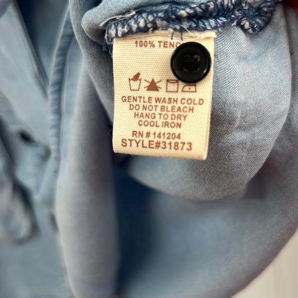 🆕Hem & Thread Chambray Button Down Belted Shirt Dress Denim Vintage Design - Picture 9 of 13